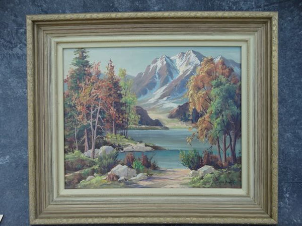 Oliver Glen Barrett - High Sierras Oil on Canvas - 1940s-50s P3191