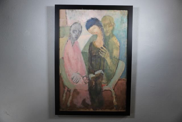 Jorgen Hansen - Modernist Group  Portrait 1950s-60s Oil on Board P3223