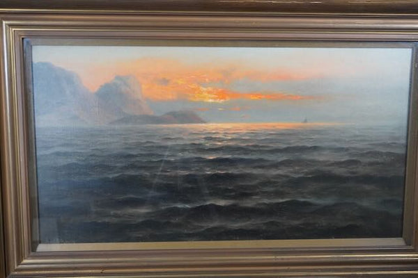 Nels Hagerup - San Francisco Bay - Oil on Canvas circa 1880s P3227