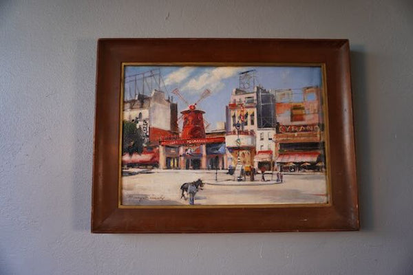Moulin Rouge - Oil on Canvas 1940s-50s P3236