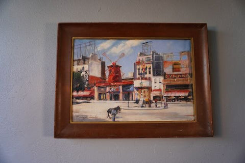 Moulin Rouge - Oil on Canvas 1940s-50s P3236