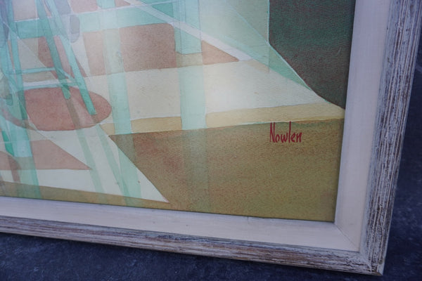 Eugene P Nowlen (1899-1977) Dominoes 1961  Watercolor P3253