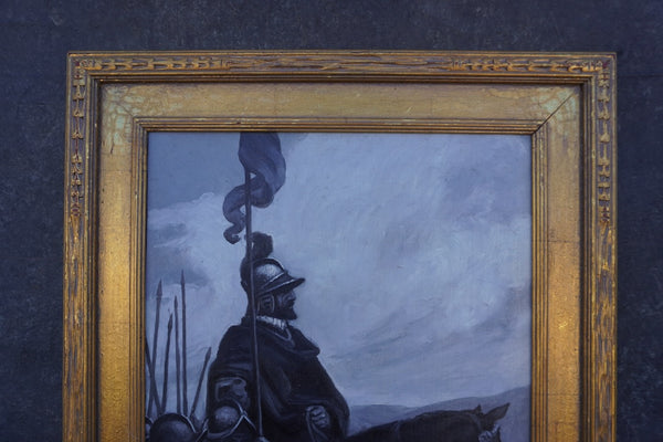 Langdon Smith (1870-1959) - The Old Conquistador - Oil on Board circa 1930s Illustration Art P3267