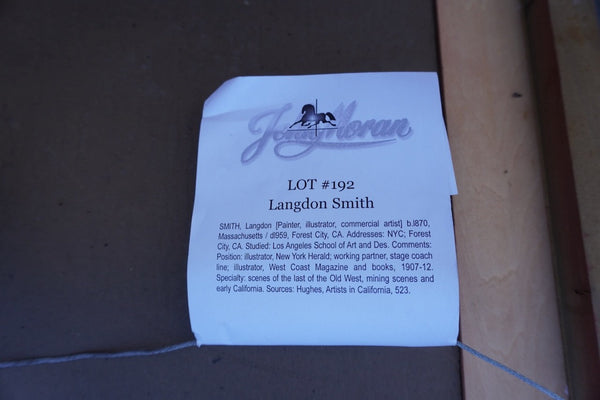 Langdon Smith (1870-1959) - The Old Conquistador - Oil on Board circa 1930s Illustration Art P3267