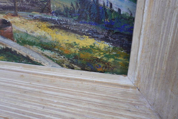 Janós Bernát (1910-1964) - Industrial California Landscape - Los Angeles Oil Wells 1950 Oil on Board P3290