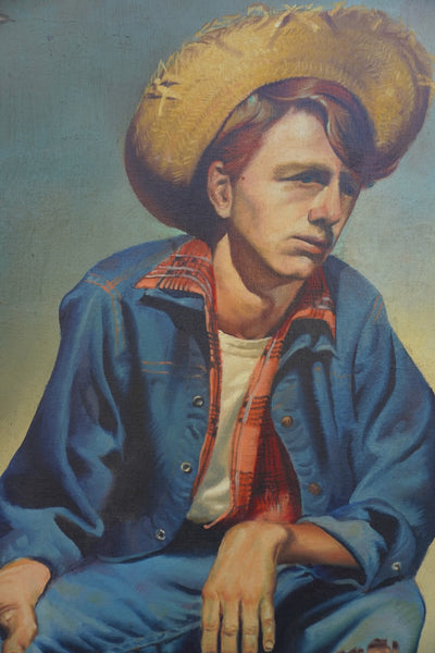 Frank Nash Murdoch (1925-1996) Cowhand - Oil on Canvas dated 1947 P3291