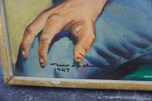 Frank Nash Murdoch (1925-1996) Cowhand - Oil on Canvas dated 1947 P3291