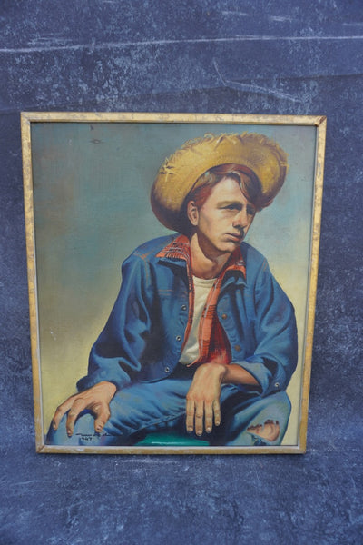 Frank Nash Murdoch (1925-1996) Cowhand - Oil on Canvas dated 1947 P3291