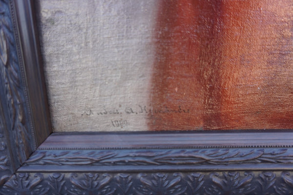 Andrés A. Hernandez -  Portrait of A Man in a Panocha - Oil on Canvas  1900 P3292