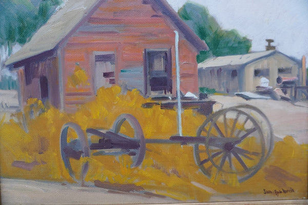 Sam Hyde Harris - Rural Barn Scene -Oil on Board P3304
