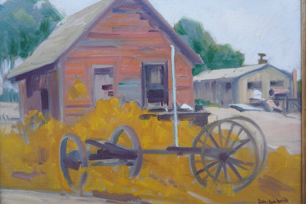 Sam Hyde Harris - Rural Barn Scene -Oil on Board P3304