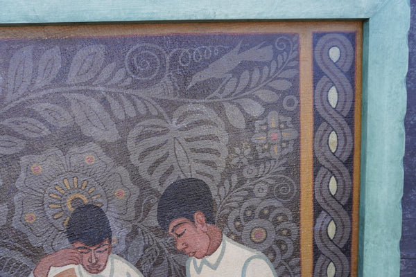 Francisco Cornejo - Painted Panel w Custom Frame c 1920 P3329