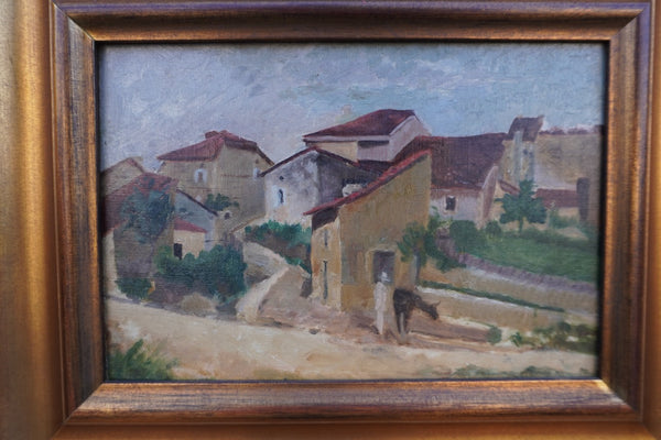 Ramon Casas - Spanish Village Scene - Oil on Canvas P3344