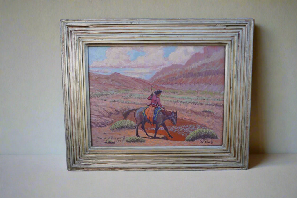 Navajo Girl at the Waterhole by Ferdinand Burgdorff, Framed P3357