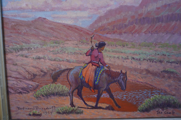 Navajo Girl at the Waterhole by Ferdinand Burgdorff, Framed P3357