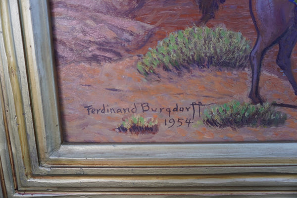 Navajo Girl at the Waterhole by Ferdinand Burgdorff, Framed P3357