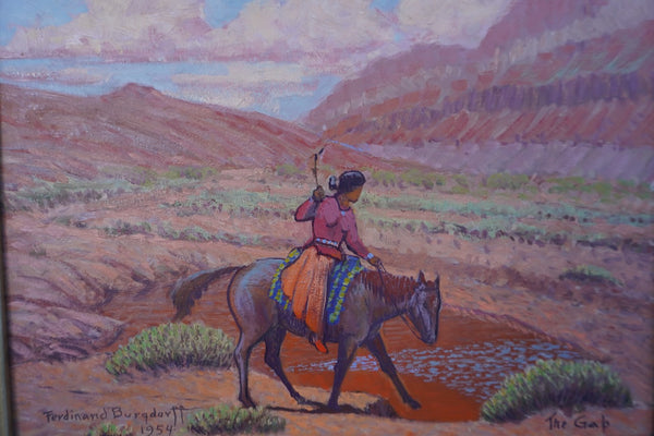Navajo Girl at the Waterhole by Ferdinand Burgdorff, Framed P3357