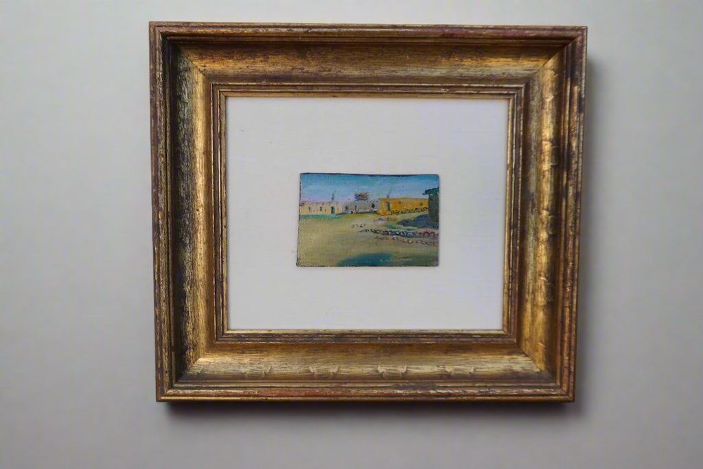 Jemez Indian Pueblo House, Elbridge Ayer Burbank, Framed Oil on Board P3366