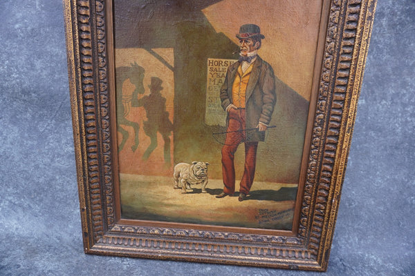 Adam Troop - Chick Cutbush at Melton Mowbray - Oil on Board P3377