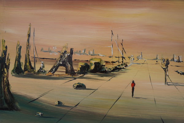Surrealist Landscape, signed Morales c 1950 P3379