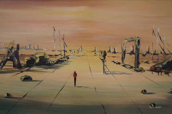 Surrealist Landscape, signed Morales c 1950 P3379
