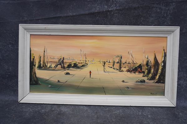 Surrealist Landscape, signed Morales c 1950 P3379