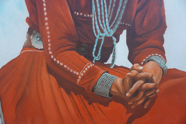 Don E Taylor (b 1954) - Southwest Indian Girl with a Turquoise Necklace  P3392
