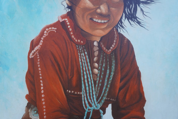 Don E Taylor (b 1954) - Southwest Indian Girl with a Turquoise Necklace  P3392