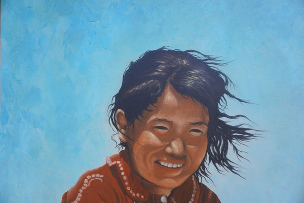 Don E Taylor (b 1954) - Southwest Indian Girl with a Turquoise Necklace  P3392