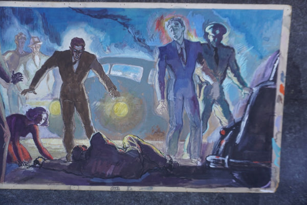 Accident Scene by Sam Hyde Harris, Mixed Media on Board P3393