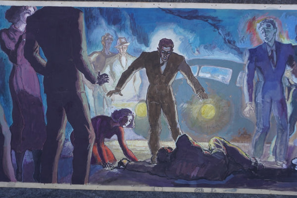 Accident Scene by Sam Hyde Harris, Mixed Media on Board P3393