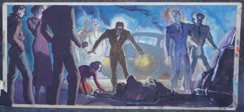 Accident Scene by Sam Hyde Harris, Mixed Media on Board P3393