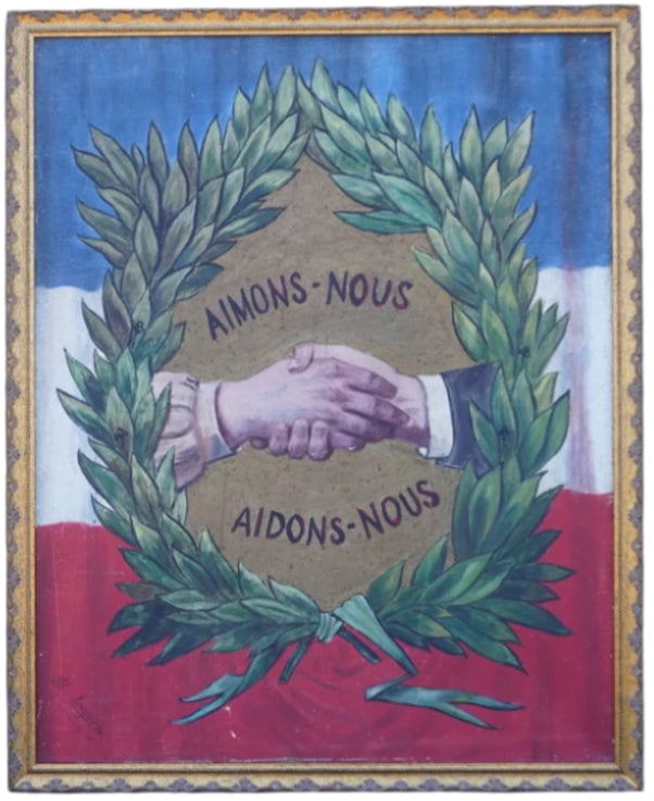 Bl. Jacqueury - Aimons-nous, Sauvons-nous - Oil on Canvas P3396