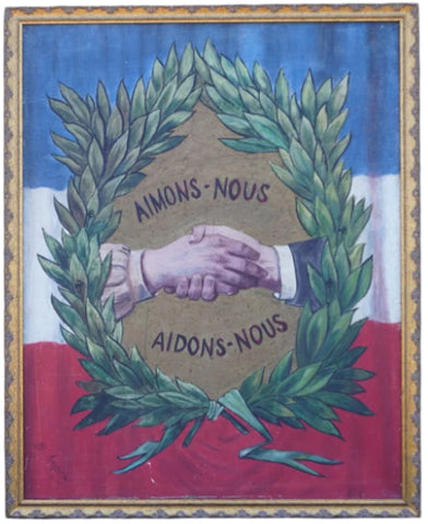 Bl. Jacqueury - Aimons-nous, Sauvons-nous - Oil on Canvas P3396