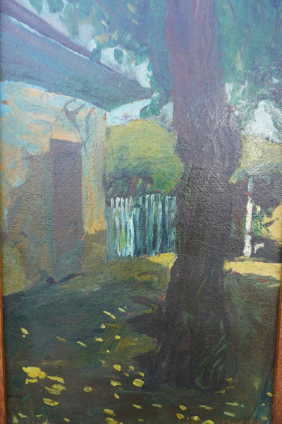 Cheur - Backyard Tree - Oil On Board - c.1915 P3399