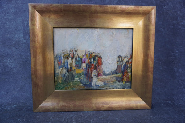 Douglass Ewell Parshall - Figure Group, Mexico - Oil on Board 1926 P3417