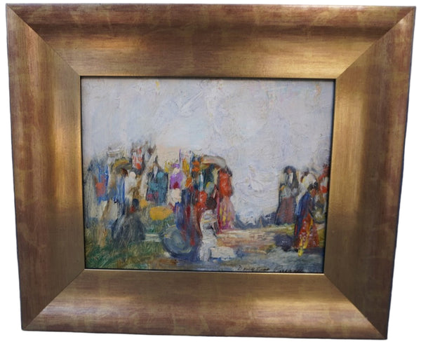 Douglass Ewell Parshall - Figure Group, Mexico - Oil on Board 1926 P3417