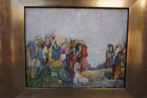 Douglass Ewell Parshall - Figure Group, Mexico - Oil on Board 1926 P3417