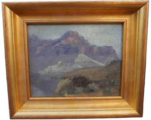Dewitt Parshall (1864-1956) - Gray Light, Grand Canyon - Desert Landscape 1925 Oil on Masonite P3418