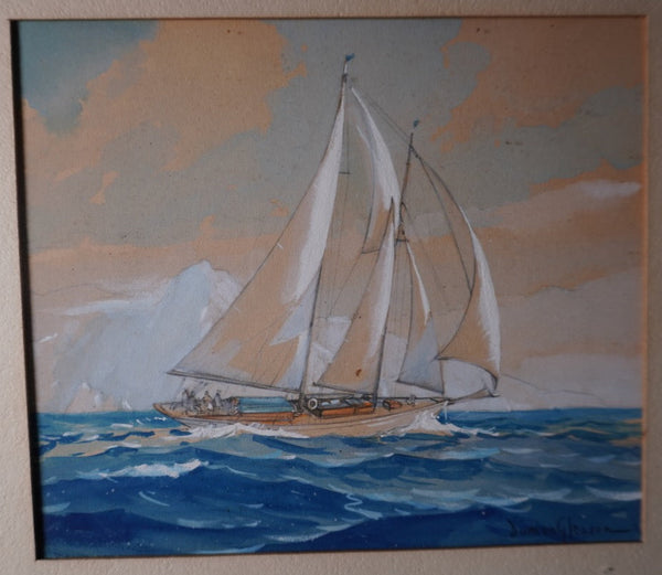 J. Duncan Gleason - Sailboat - Pencil & Gouache c.1928 P3419
