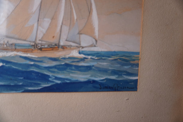 J. Duncan Gleason - Sailboat - Pencil & Gouache c.1928 P3419