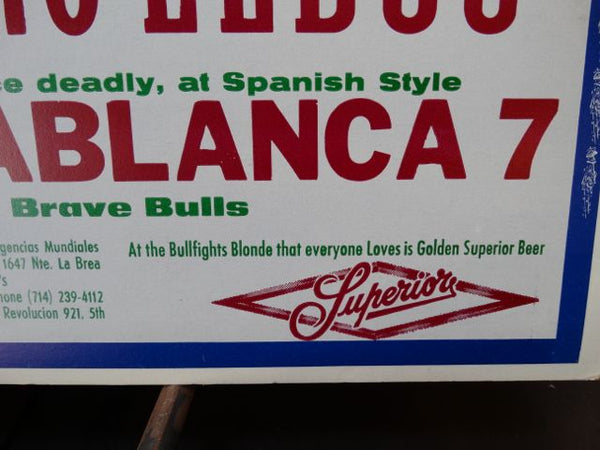 Mexican Bullfighting Poster Classic Style Beer Advertising