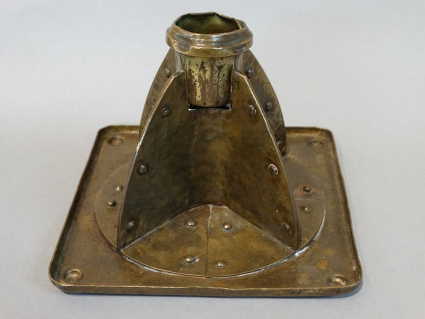 Arts& Crafts Single Candlestick in Brass