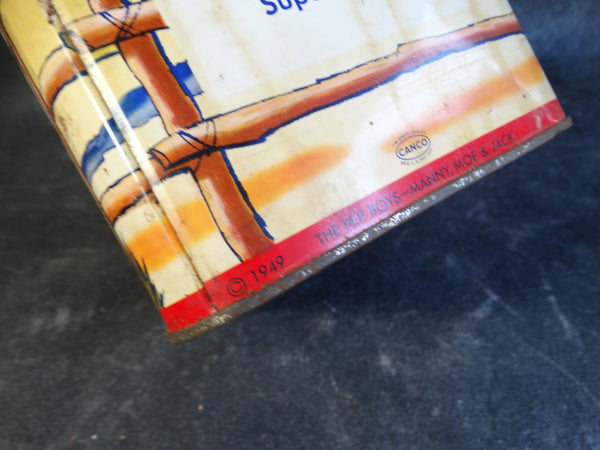 Antique Pep Boys On The Range Western Motor Oil Can c 1949 A2339