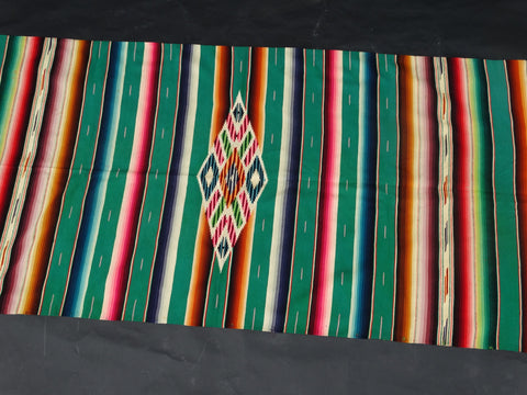 Emerald Green 1930s Mexican Serape A2413