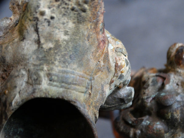 Four Mounted Cast Bronze Arcade Heads pre-War A2419