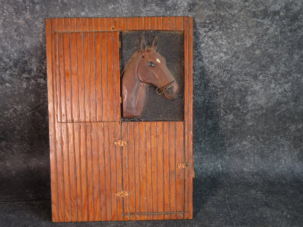 Horse In His Stall Wall Decor c 1930s A2565