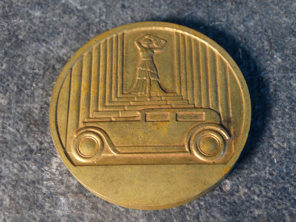 Édouard Charles Fraisse - Deco-Moderne French Touring Car/Race Car Medallion circa 1930 A2601