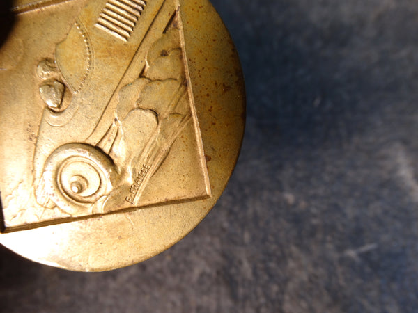 Édouard Charles Fraisse - Deco-Moderne French Touring Car/Race Car Medallion circa 1930 A2601