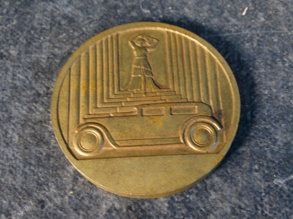 Édouard Charles Fraisse - Deco-Moderne French Touring Car/Race Car Medallion circa 1930 A2601